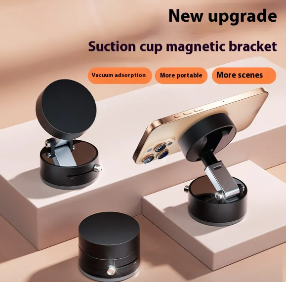 Foldable Magnetic Car Phone Holder with Suction Base