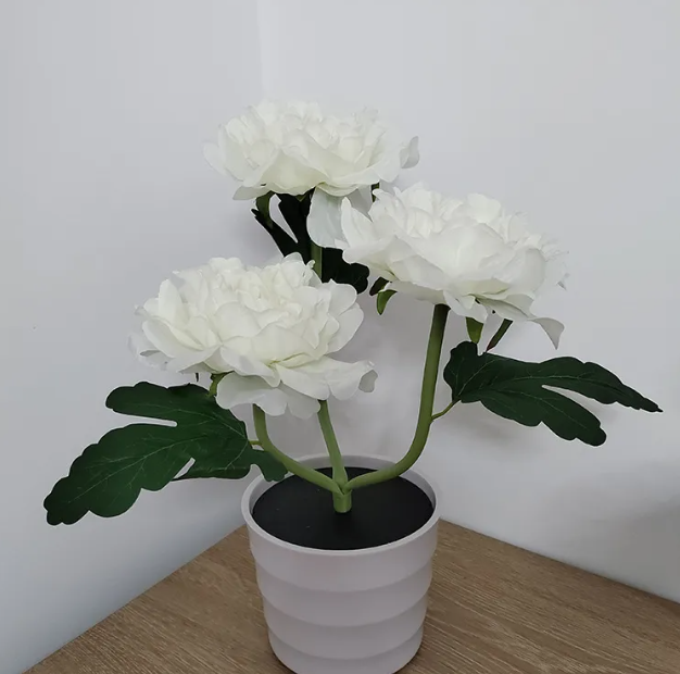 Artificial Peony Flower Pot Lamp