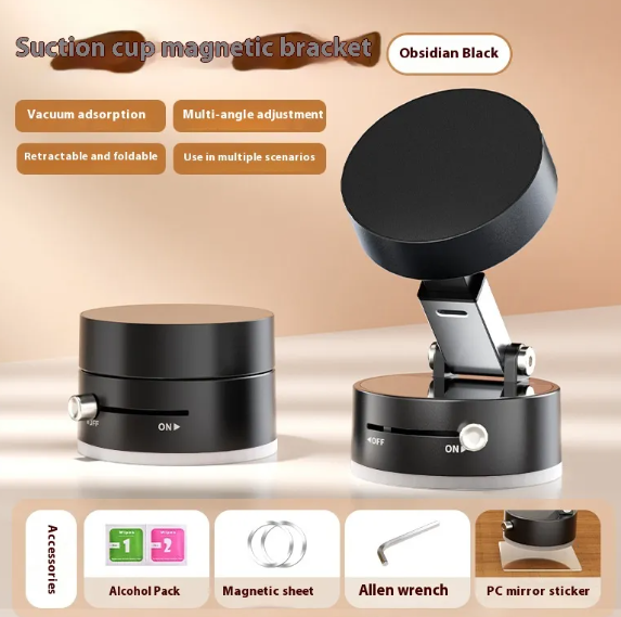 Foldable Magnetic Car Phone Holder with Suction Base