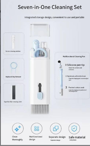 Compact Multifunctional Tech Cleaning Kit