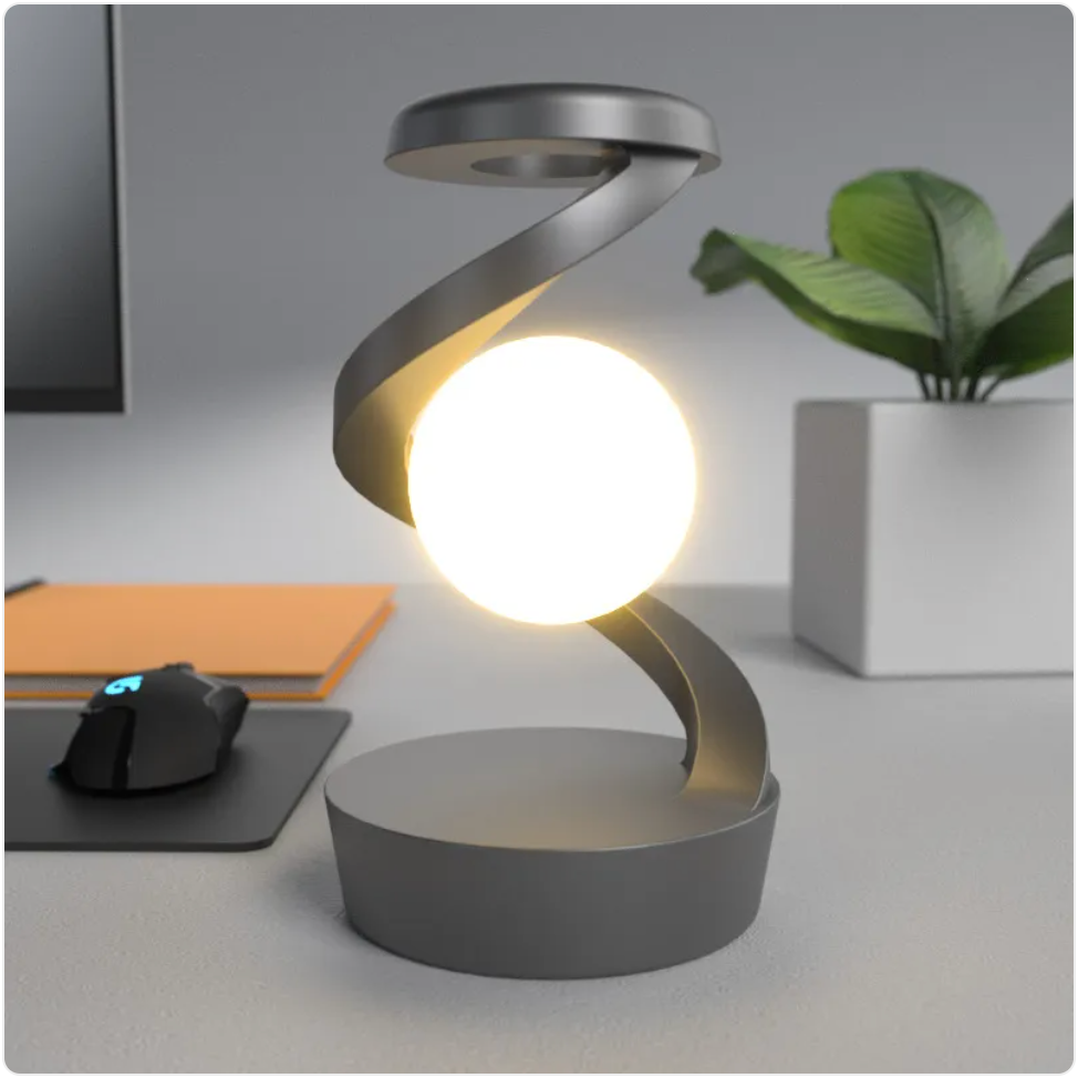 Moon Desk Lamp with Optional Wireless Charging