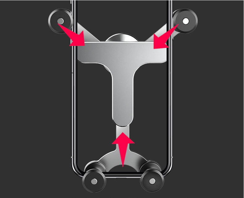 Metal Gravity-Grip Car Phone Holder