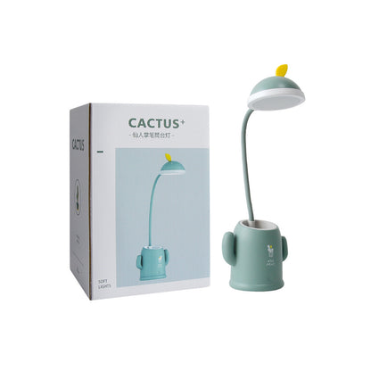 Rechargeable Cactus LED Desk Lamp with Pen Holder