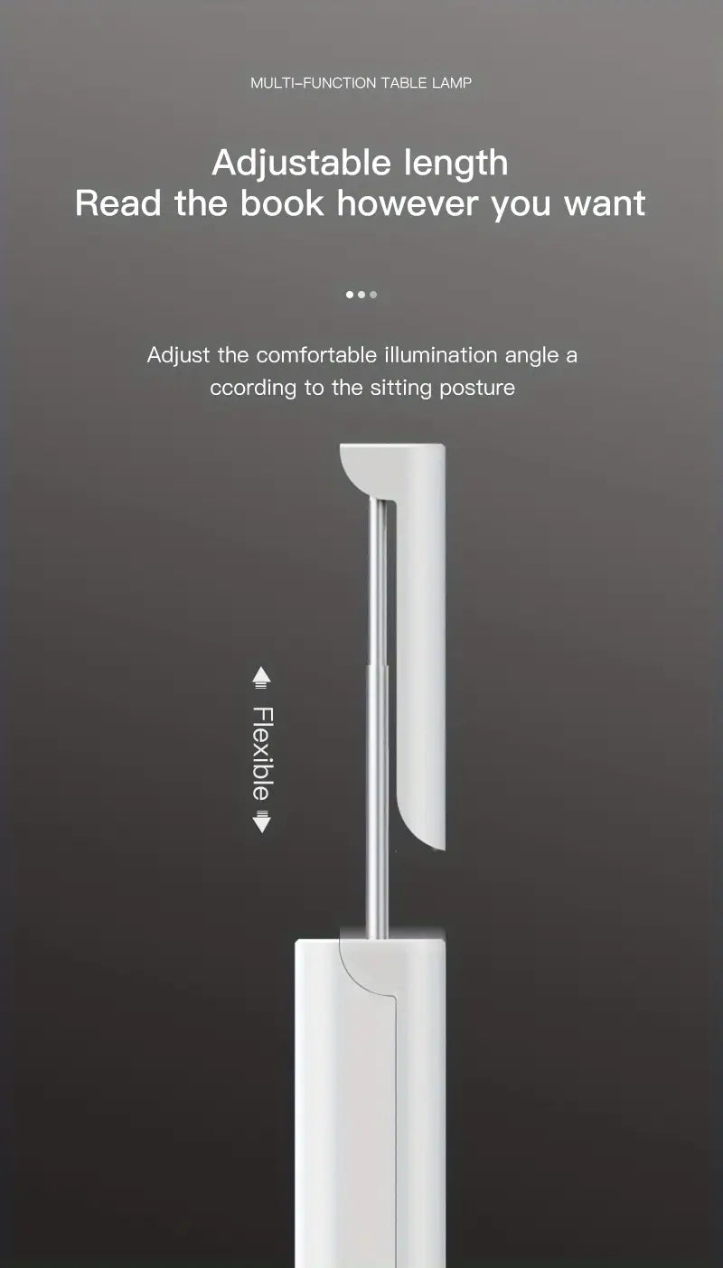 Rechargeable Reading Lamp with Power Bank and Phone Holder