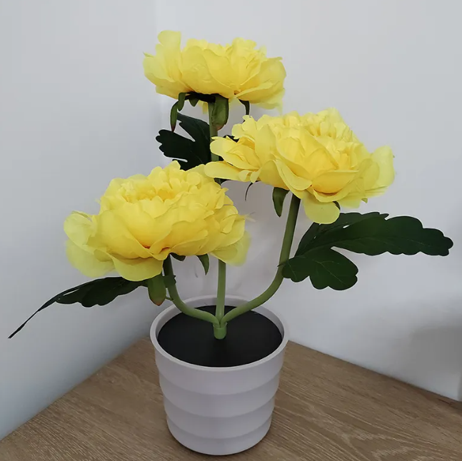 Artificial Peony Flower Pot Lamp