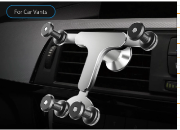 Metal Gravity-Grip Car Phone Holder