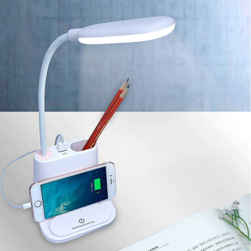 LED Desk Lamp with Pencil Holder and Optional Mini Fan